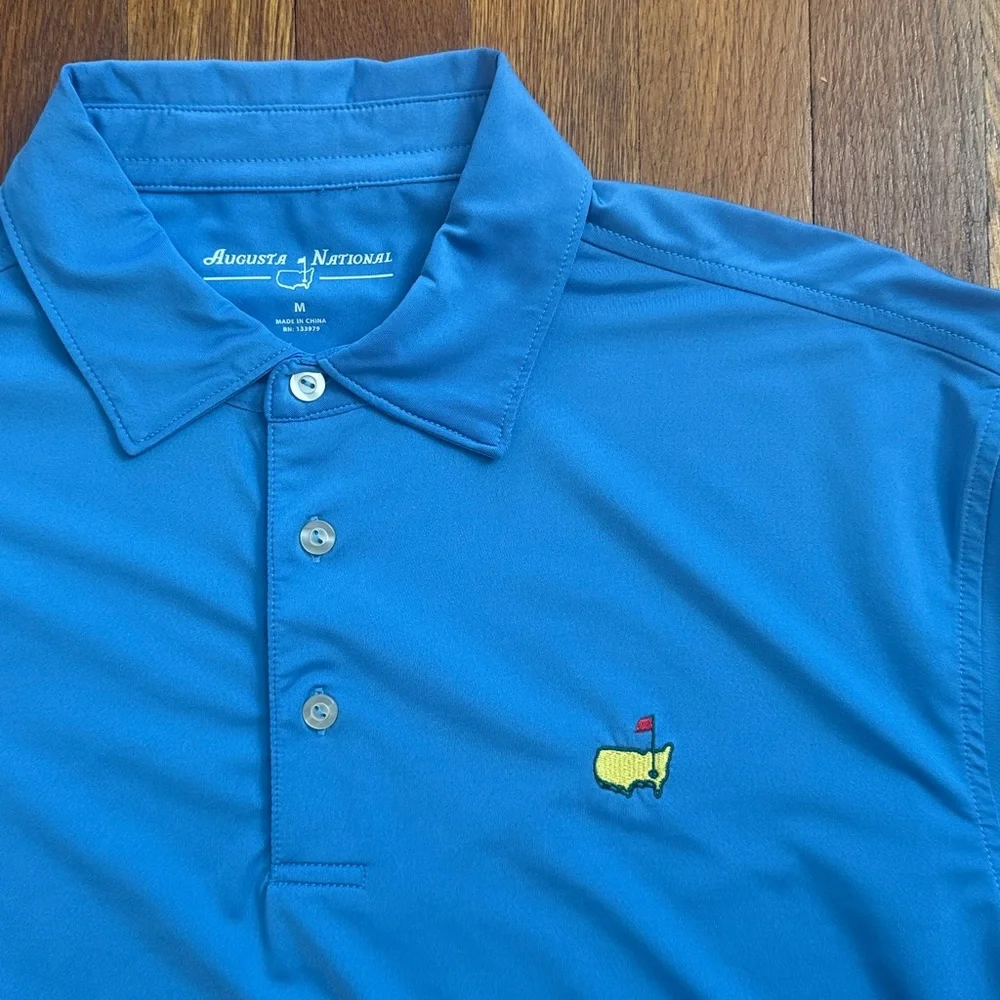 Augusta National Masters Sky Blue Polo Golf Shirt Size Medium - Picture 1 of 5